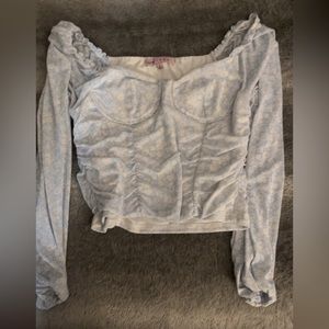 Baby blue and white corset top